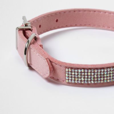 RI Dog pink embellished dog collar